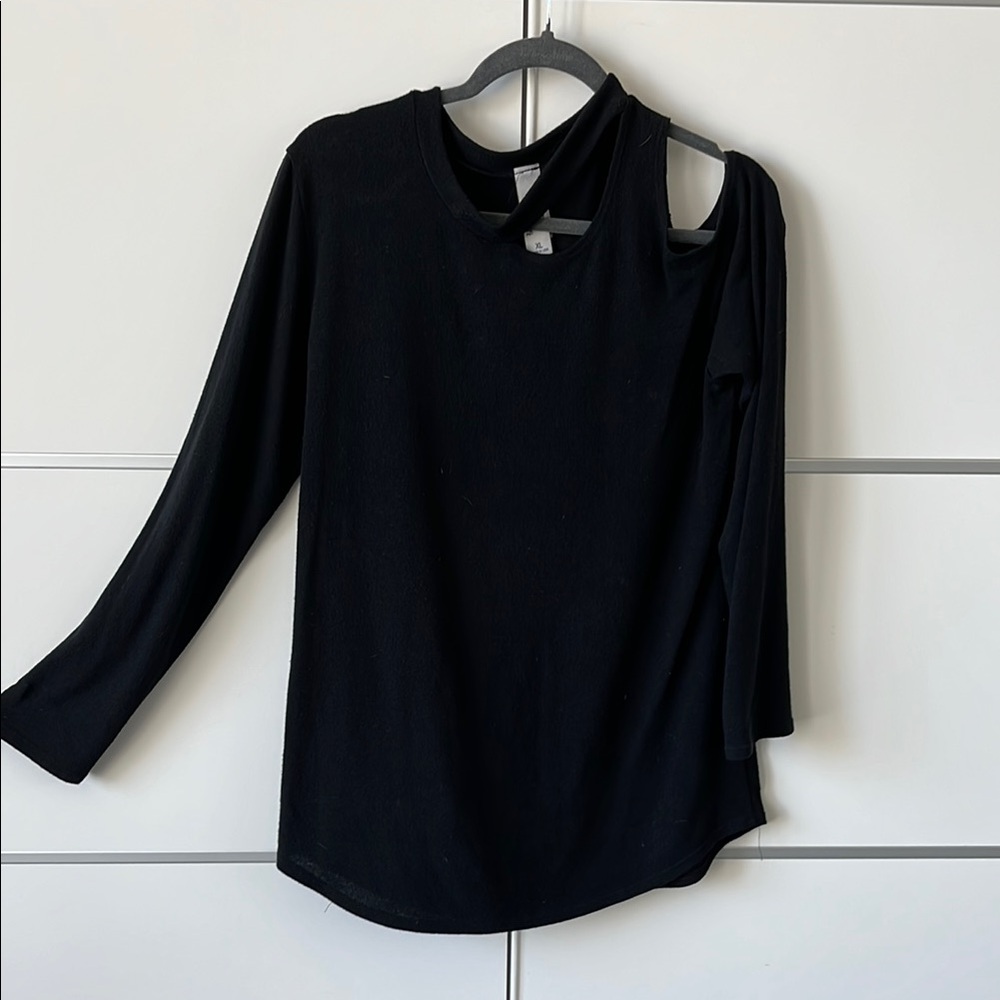 Black Asymmetrical Sweater